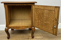 Bedside Table Vintage French Louis Style Oak Nightstand Carved Cabinet LOT 63009