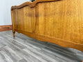 Bed Vintage French Louis XVI Double Bed Frame Oak Carved Headboard LOT 36598
