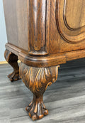 Bookcase Vintage French Louis XIV Style Oak Display Cabinet Sideboard LOT 44769