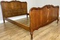 Bed Vintage French Louis XVI Double Bed Frame Oak Carved Headboard LOT 64083