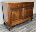 Cabinet Antique French Marble Top Oak Carved with Drawers Sideboard LOT 44891
