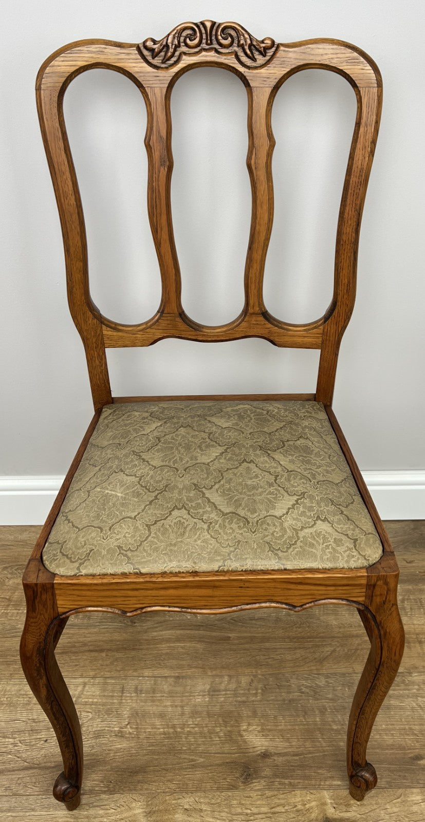 Dining Chairs Vintage French Louis Style Oak Set Upholstered Seats LOT 48857