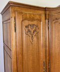 Wardrobe Vintage French Louis XVI Style Oak Four Door Carved Armoire LOT 6503