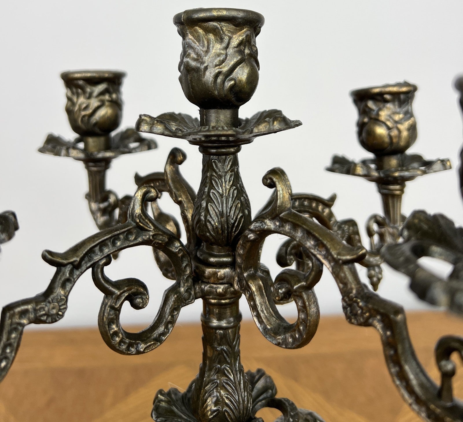Candelabra Vintage French Cherub 5 Arm Ornate Candle Holder LOT 60577