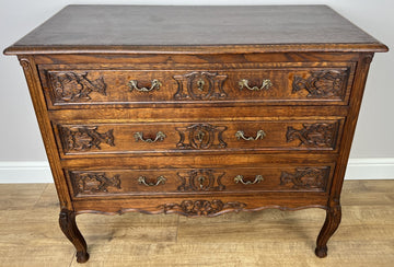 Chest of Drawers Vintage French Louis Oak 3 Drawers Carved Cabinet LOT 62520