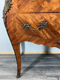 Chest of Drawers Antique French Bombe Walnut Marble Top Carved Cabinet LOT 47067
