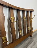 Coat Rack Antique French 7 Hooks Wall Mounted Oak Carved Plate Rack LOT 28486