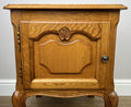 Bedside Table Vintage French Louis Style Oak Nightstand Carved Cabinet LOT 63053