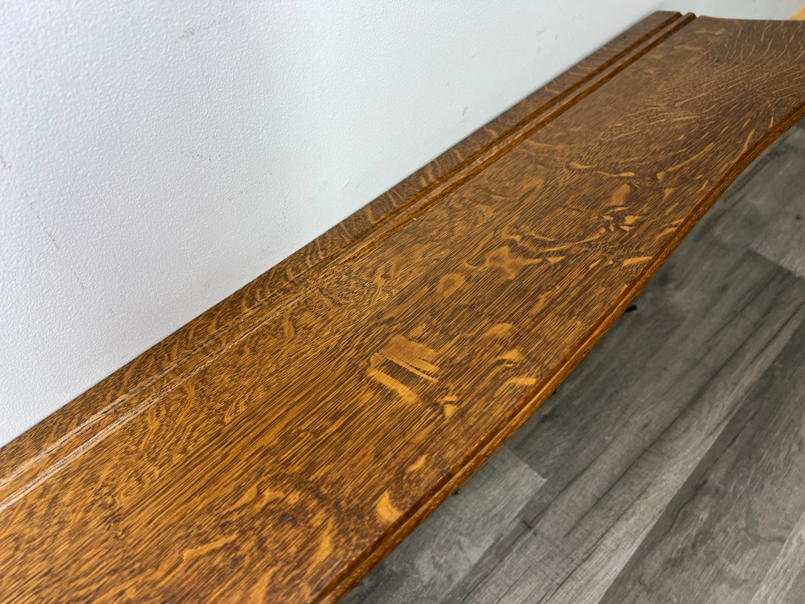 French Vintage Style Coat Rack Oak 6 Hooks Ornate Wall Shelf Coat LOT 469211
