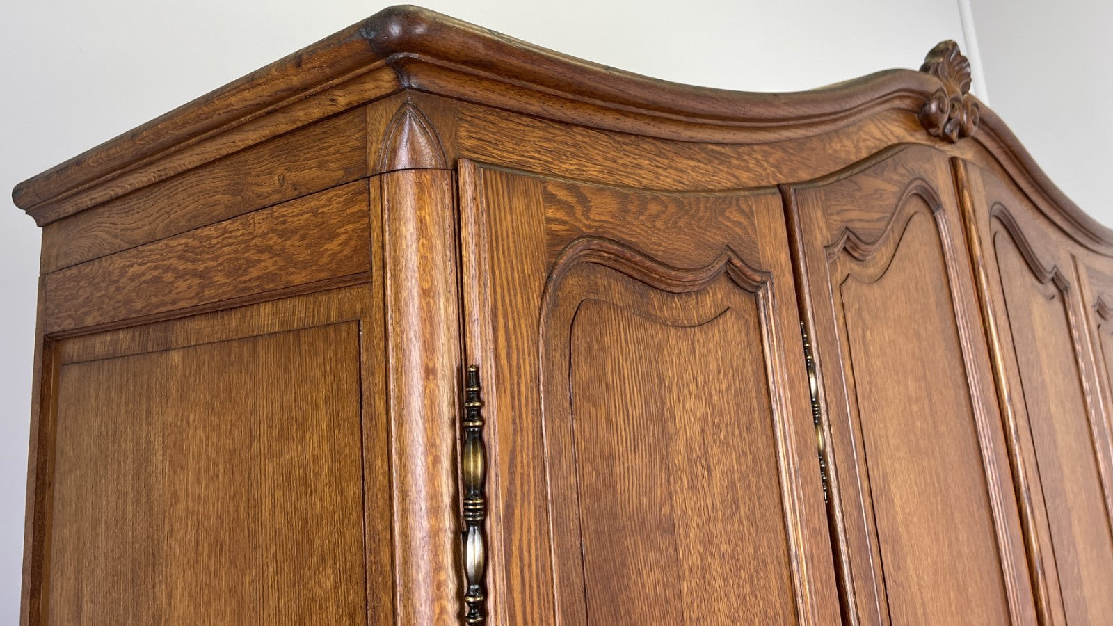 Wardrobe Vintage French Louis XVI Style Four Door Oak Carved Armoire LOT 608011