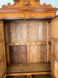 Wardrobe Antique French Mahogany Two Door Carved Mirrored Armoire LOT 616416