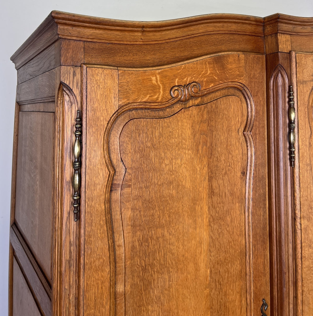 Wardrobe Vintage French Louis XVI Style Oak Four Door Carved Armoire LOT 6504
