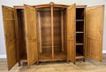 Wardrobe Vintage French Louis XVI Style Oak Four Door Carved Armoire LOT 483110