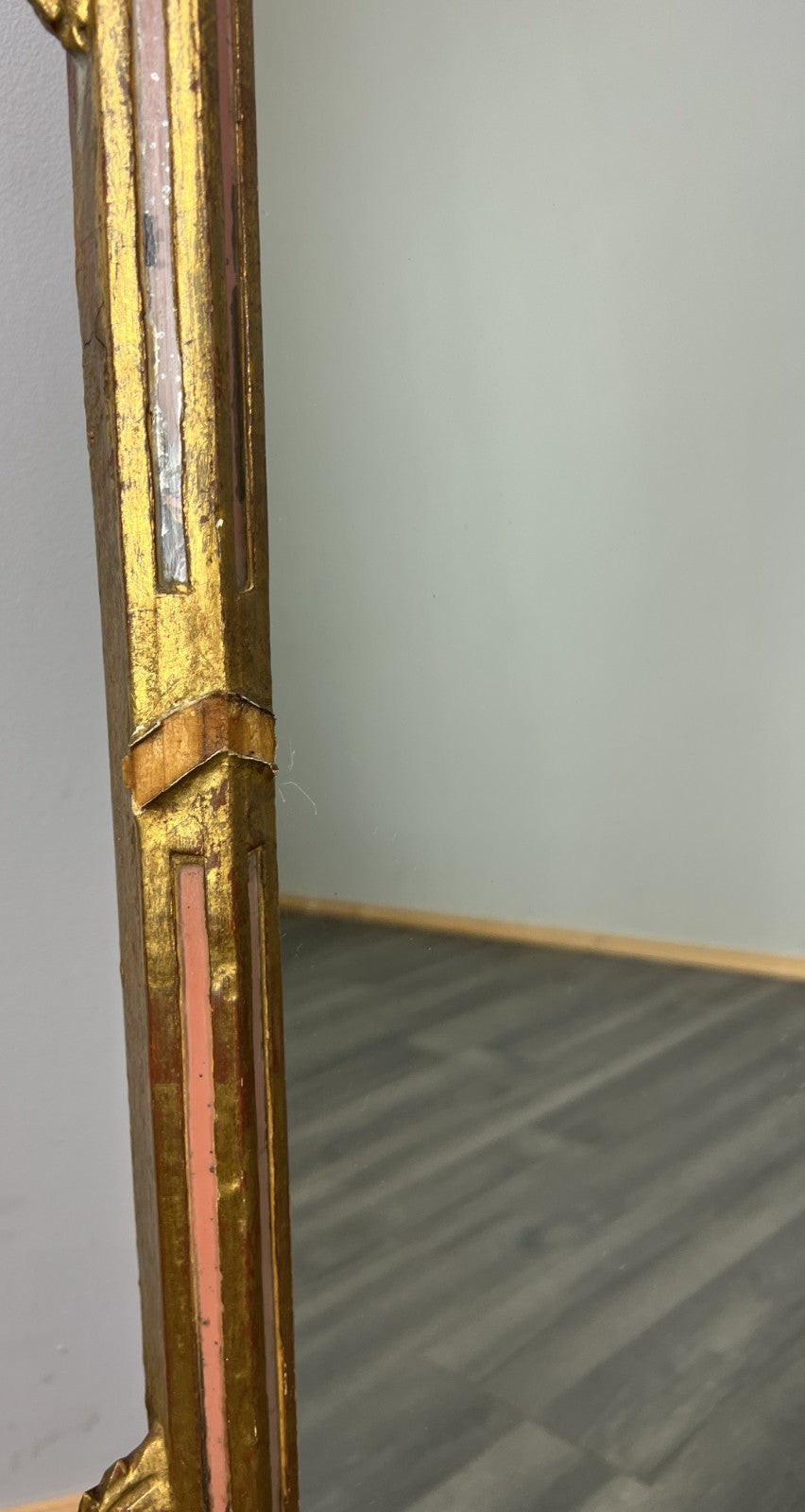 Vintage French Style Carved Wall Mirror Ornate Gilt Wooden Wall Frame LOT 47764