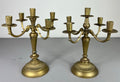 Candelabra Vintage French Style Metal Gold 5 Arm Candle Holder Pair LOT 50750