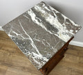 Pair of Bedside Tables Antique French Marble Top Carved Oak Cabinets LOT 49179