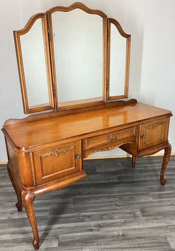 Vintage Dressing Table with Mirror French Louis Vanity Table Makeup LOT 45650