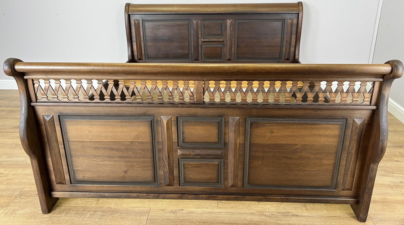 Bed Vintage French Super King Size Sleigh Bed Frame 180x200cm Headboard LOT 64091