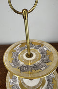 Cake Stand Vintage Style German Bavaria Porcelain Brass Three Tier LOT 47547
