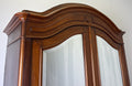 Wardrobe Antique French Style Walnut Mirrored Two Door Carved Armoire LOT 6538