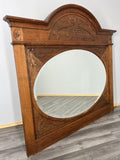 Wall Mirror Antique French Style Oak Carved Floral Decorative Frame LOT 38491