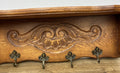 Coat Rack Vintage French Oak Wall Mounted 4 Hooks Carved Rack Hanger LOT 62934