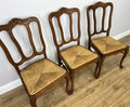 Dining Chairs Vintage French Louis Style Oak Rush Seat Set of 6 Chairs LOT 63487