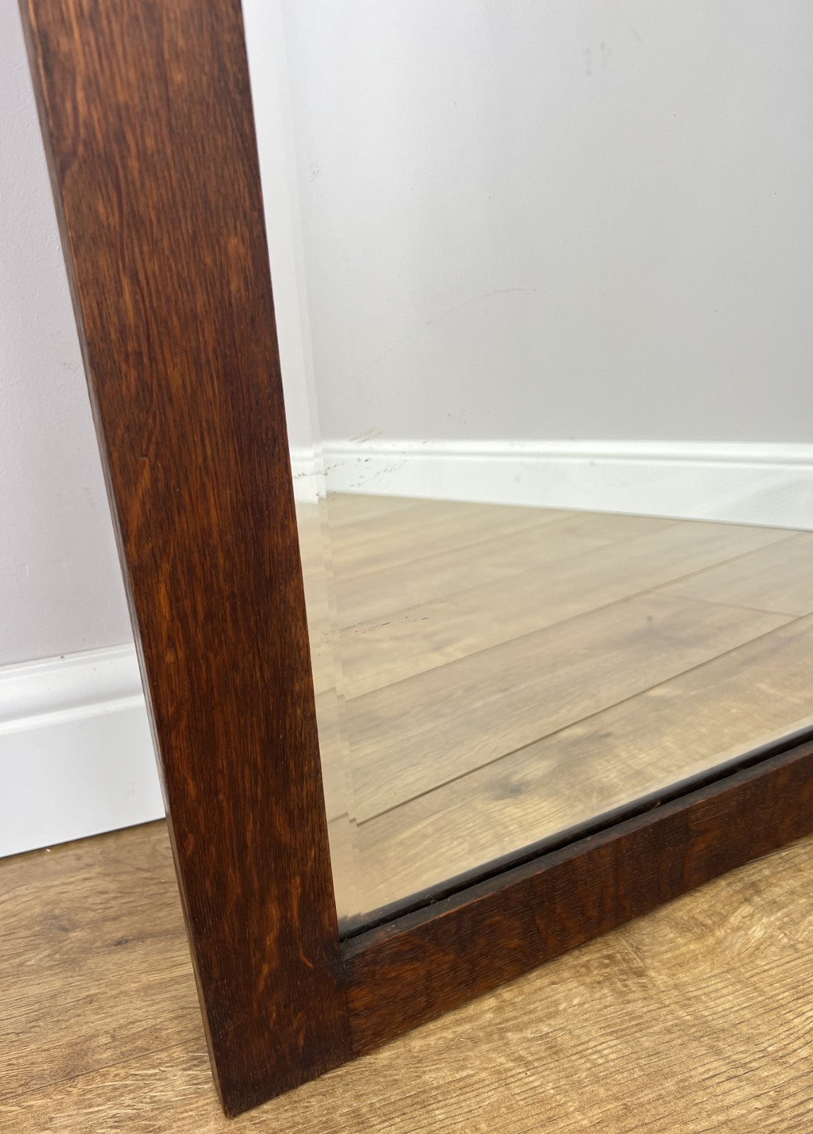 Mirror Antique French Style Oak Carved Wardrobe Mirror Polished Glass LOT 61888