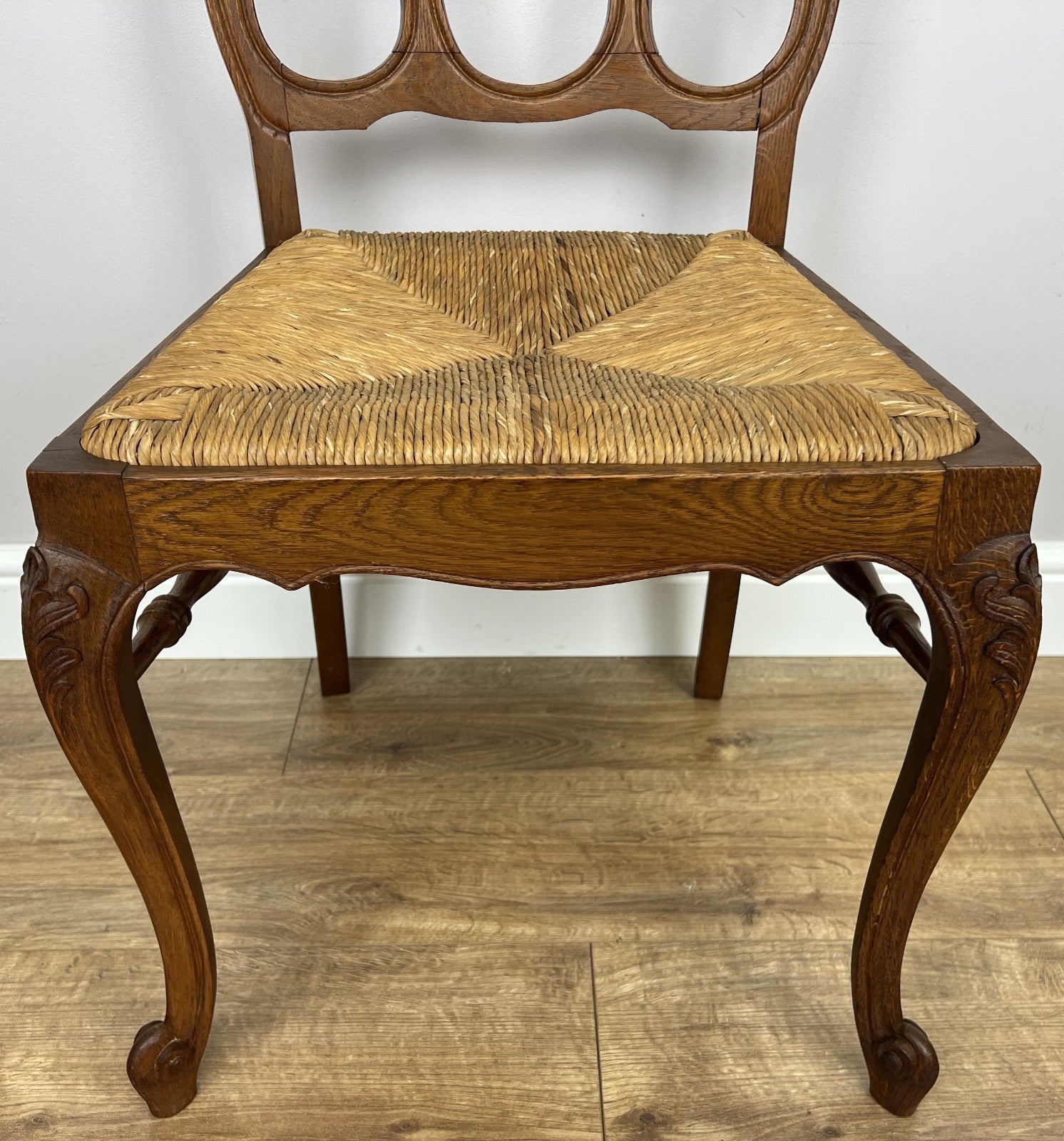 Dining Chairs Vintage French Louis Style Oak Rush Seat Set of 6 Chairs LOT 634811