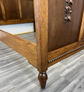 Bed Vintage French Style Oak Double Bed Frame Carved Headboard LOT 47299