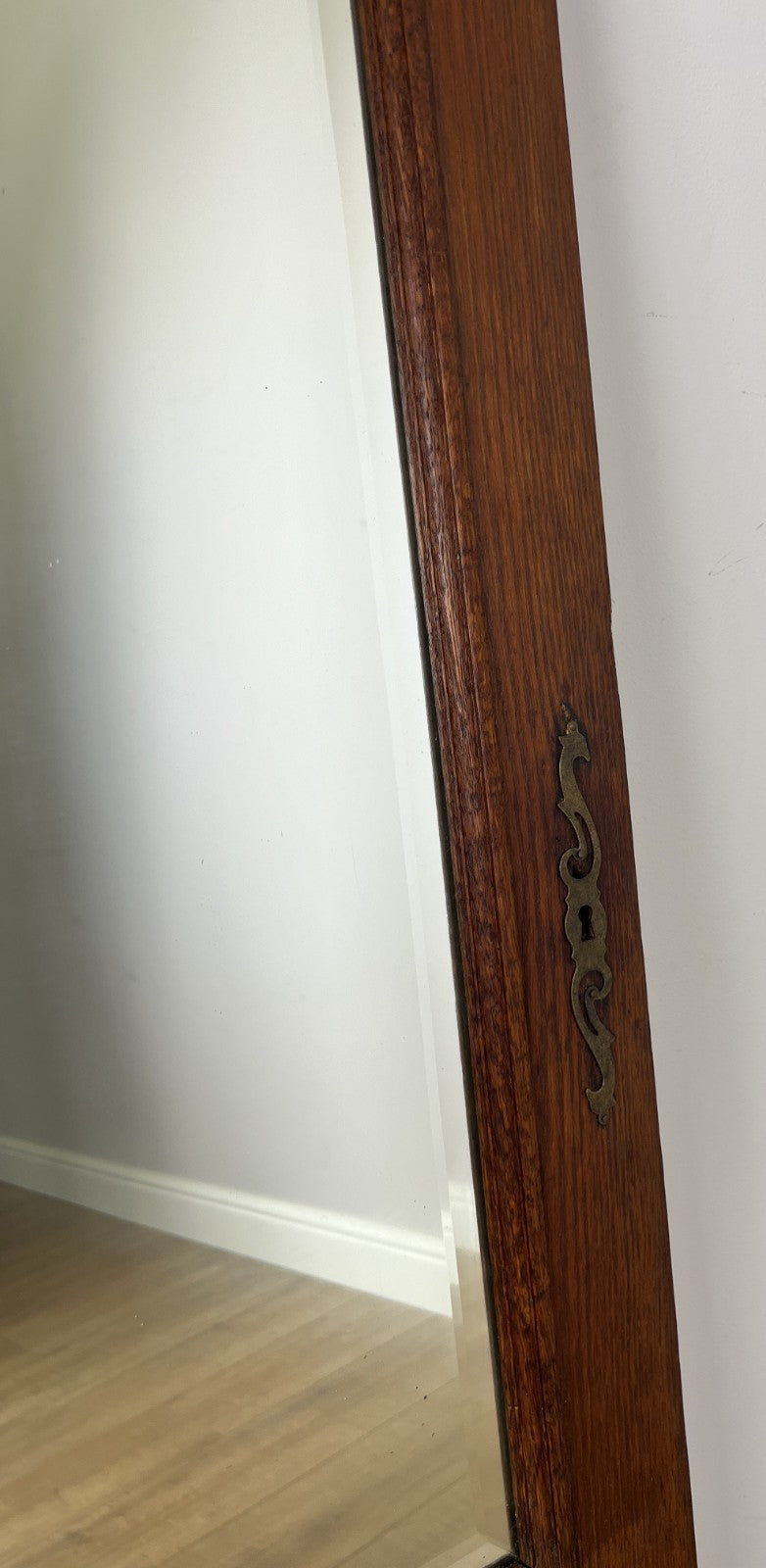 Mirror Antique French Style Wall Mirror Oak Carved Decorative Frame LOT 61963
