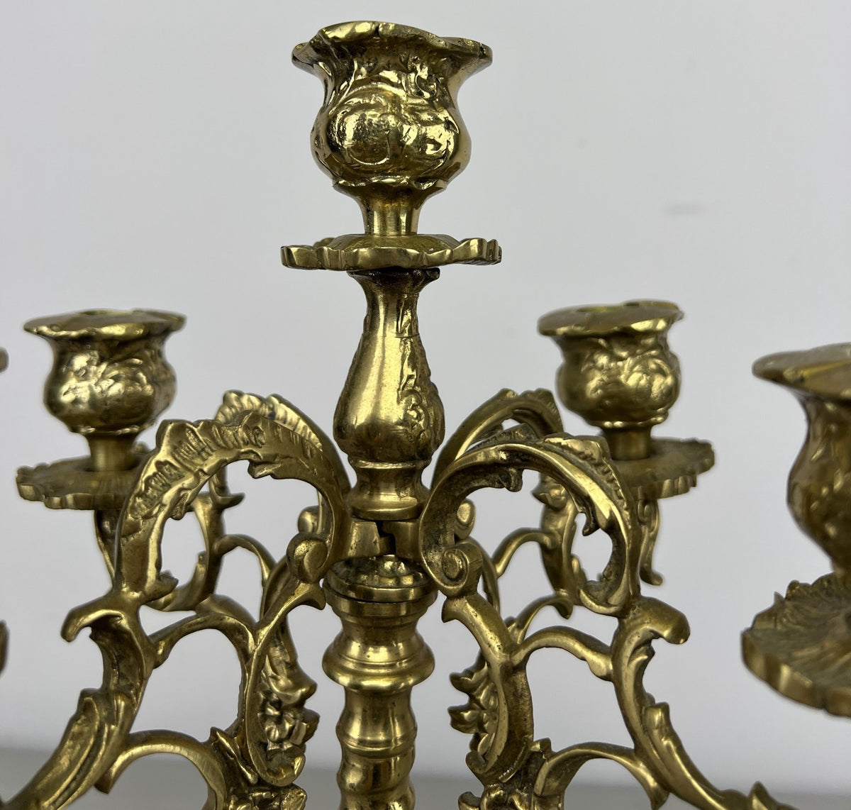 Candelabra Vintage French Style Brass Five Arm Ornate Candle Holder LOT 64235