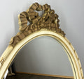 Vintage French Shabby Chic Carved Wall Mirror Ornate Oval Wall Frame LOT 45061
