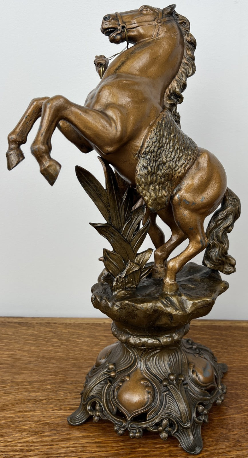 Figures Vintage Metal Horse Statues Pair Ornate Classical Sculpture Set LOT 49384