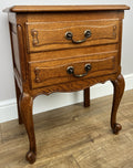 Bedside Table Vintage French Louis Style Oak Nightstand Carved Cabinet LOT 63011