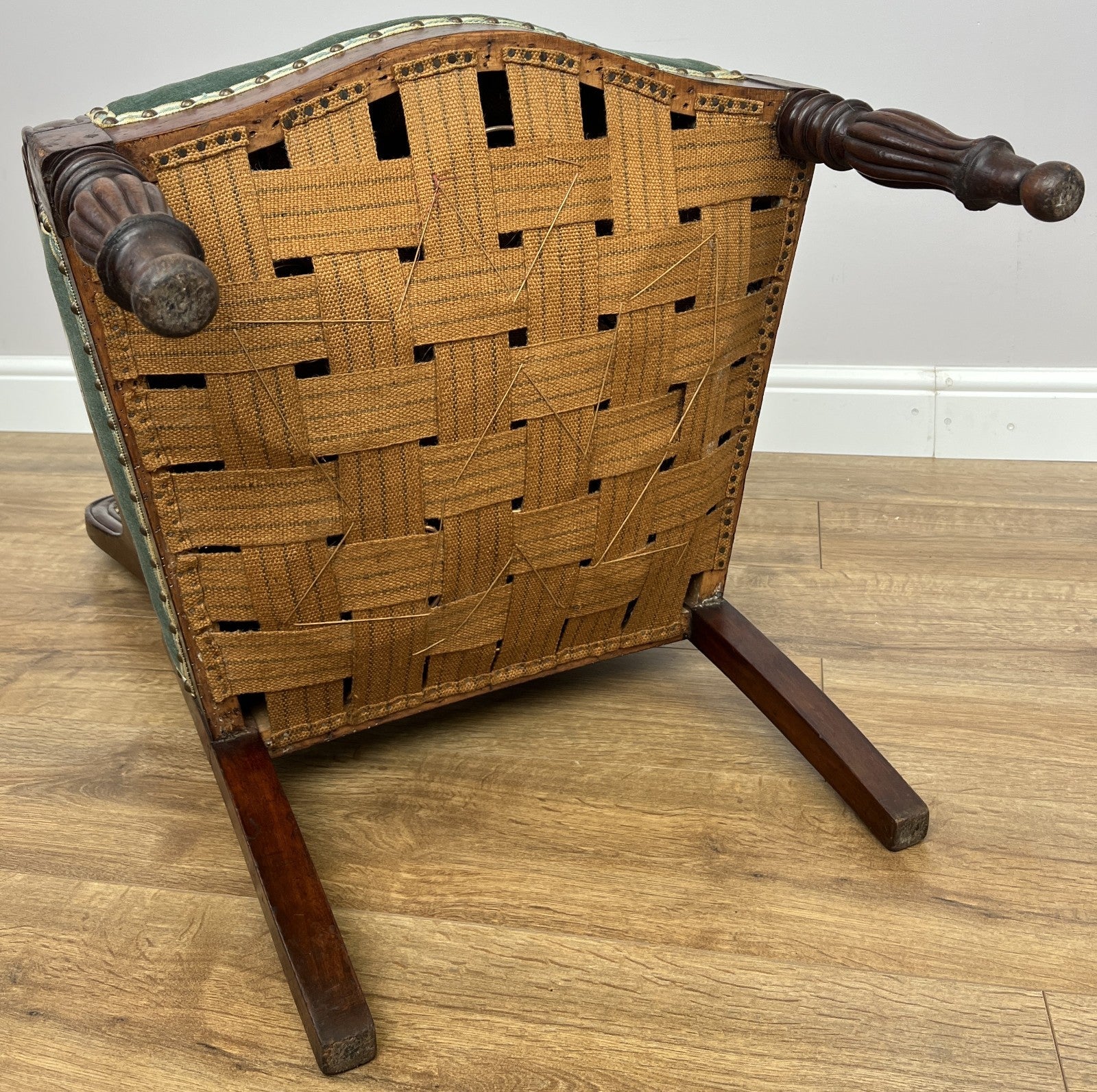 Armchair Antique French Style Walnut Upholstered Seat Carved Chair LOT 628614