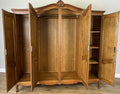 Wardrobe Vintage French Louis XVI Style Four Door Oak Carved Armoire LOT 608012