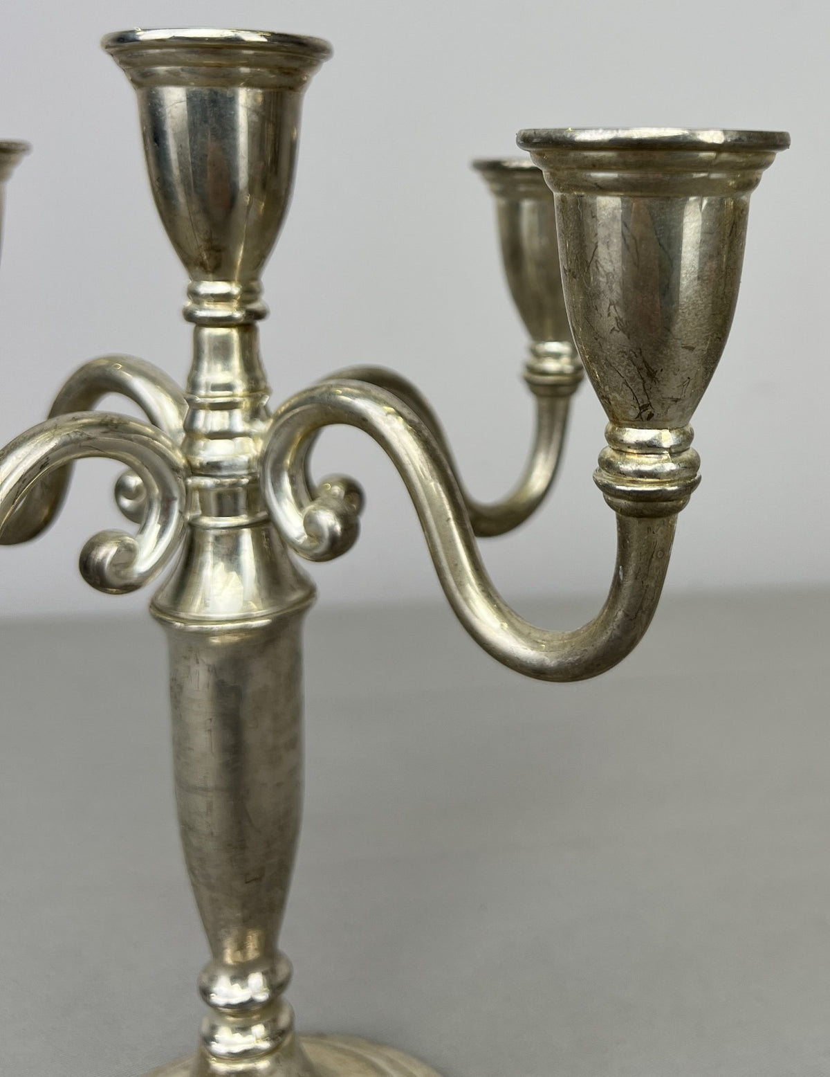 Pair of Candelabras Vintage French Style Metal Five Arm Candle Holders LOT 6485