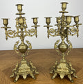 Pair of Candelabras Vintage French Style 5 Arm Ornate Candle Holders LOT 60600