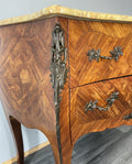 Chest of Drawers Antique French Bombe Walnut Marble Top Carved Cabinet LOT 470610