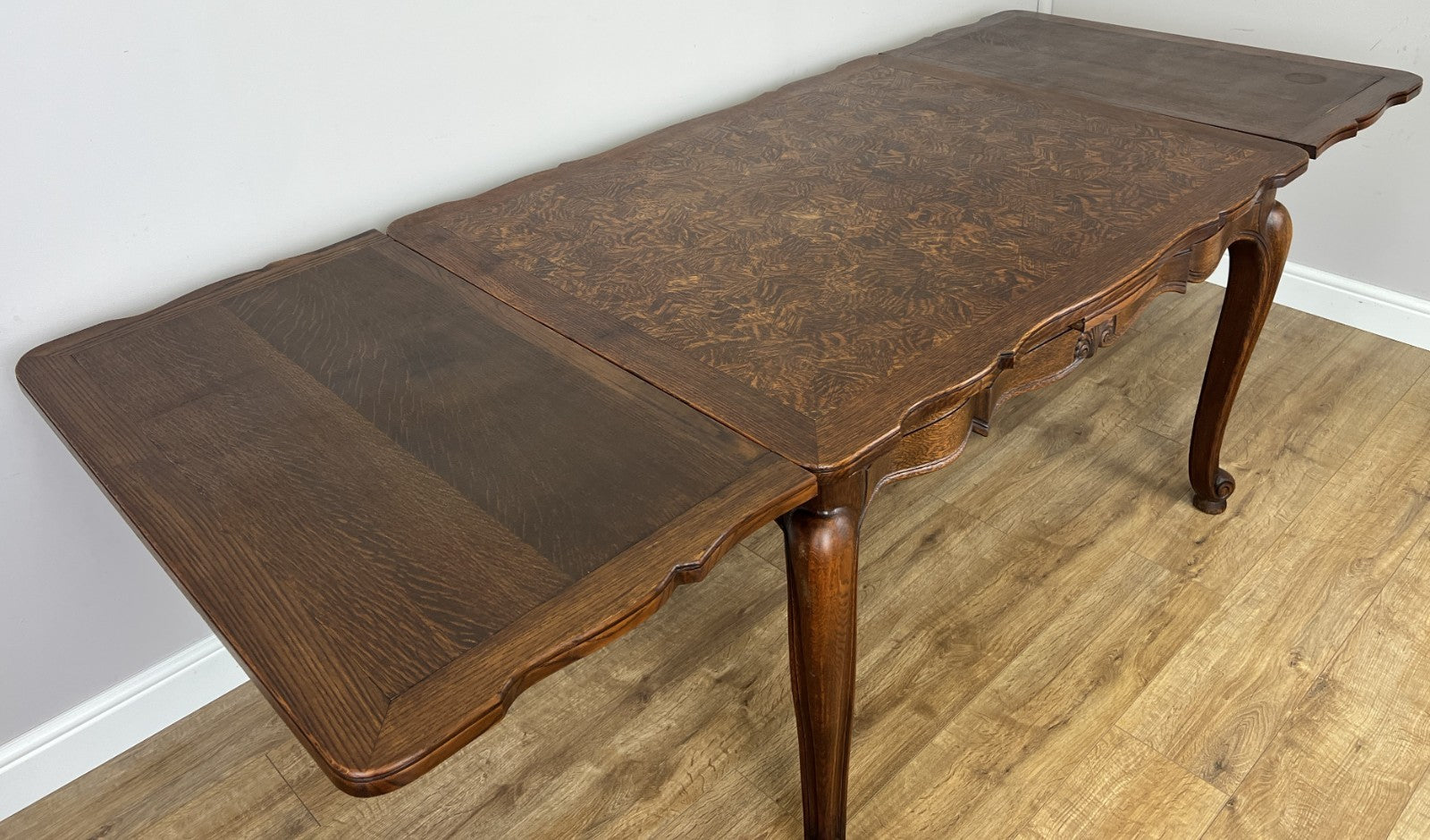 Dining Table Vintage French Louis XVI Carved Oak Extendable Table LOT 635416
