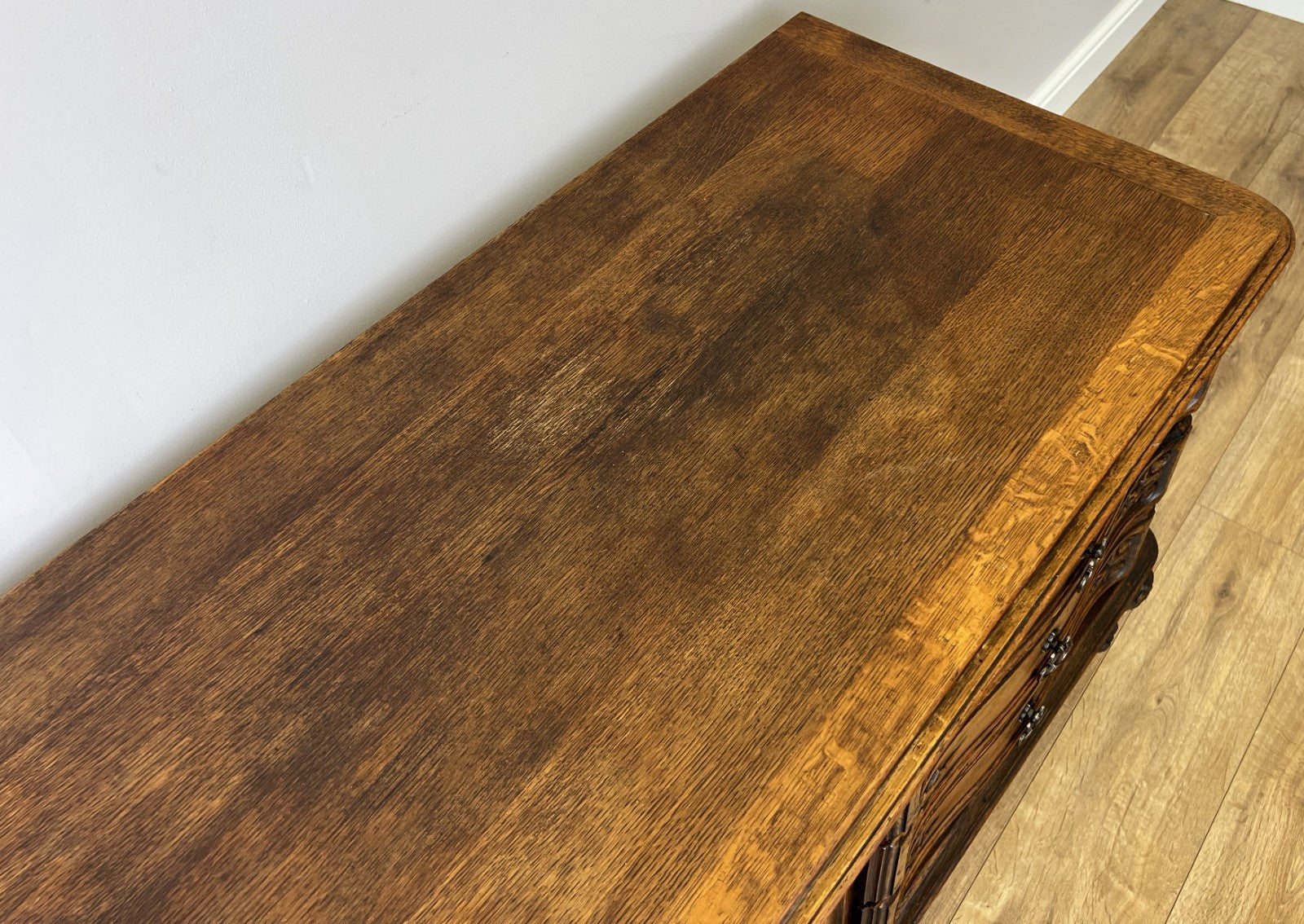 Chest of Drawers Vintage French Louis Oak 6 Drawers Carved Cabinet LOT 62639