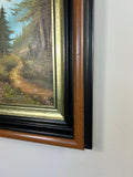 Painting Vintage Oil Painting Framed Lake Mountains Scene 73cm x 83cm LOT 50523