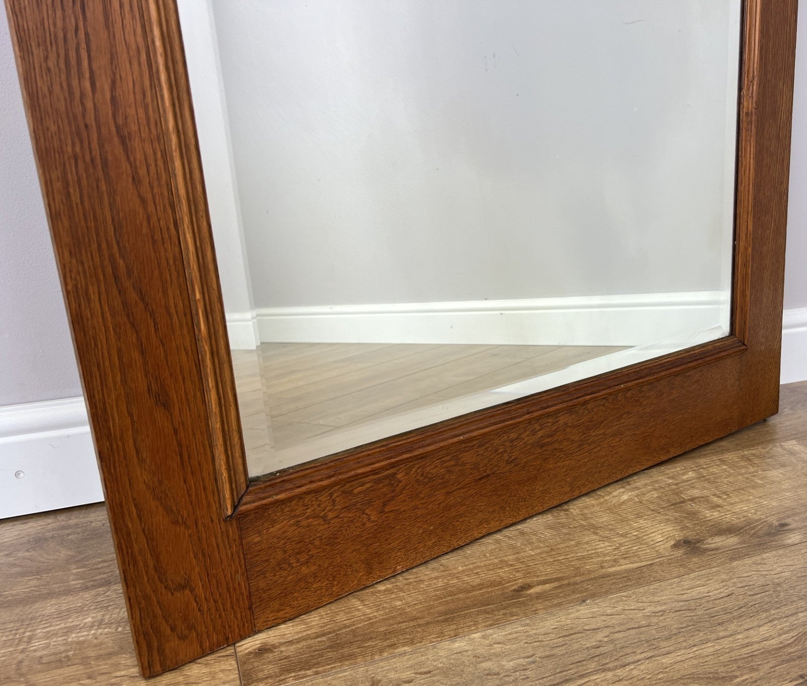 Mirror Antique French Style Wall Mirror Oak Carved Decorative Frame LOT 61975