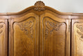 Wardrobe Vintage French Louis XVI Style Oak Four Door Carved Armoire LOT 48232