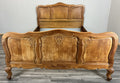 Bed Vintage French Louis XVI Double Bed Frame Oak Carved Headboard LOT 46032