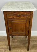 Bedside Table Antique French Style Marble Top Oak Cabinet Nightstand LOT 62450