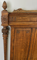 Bed Antique French Style Oak Double Bed Frame Carved Headboard LOT 615110