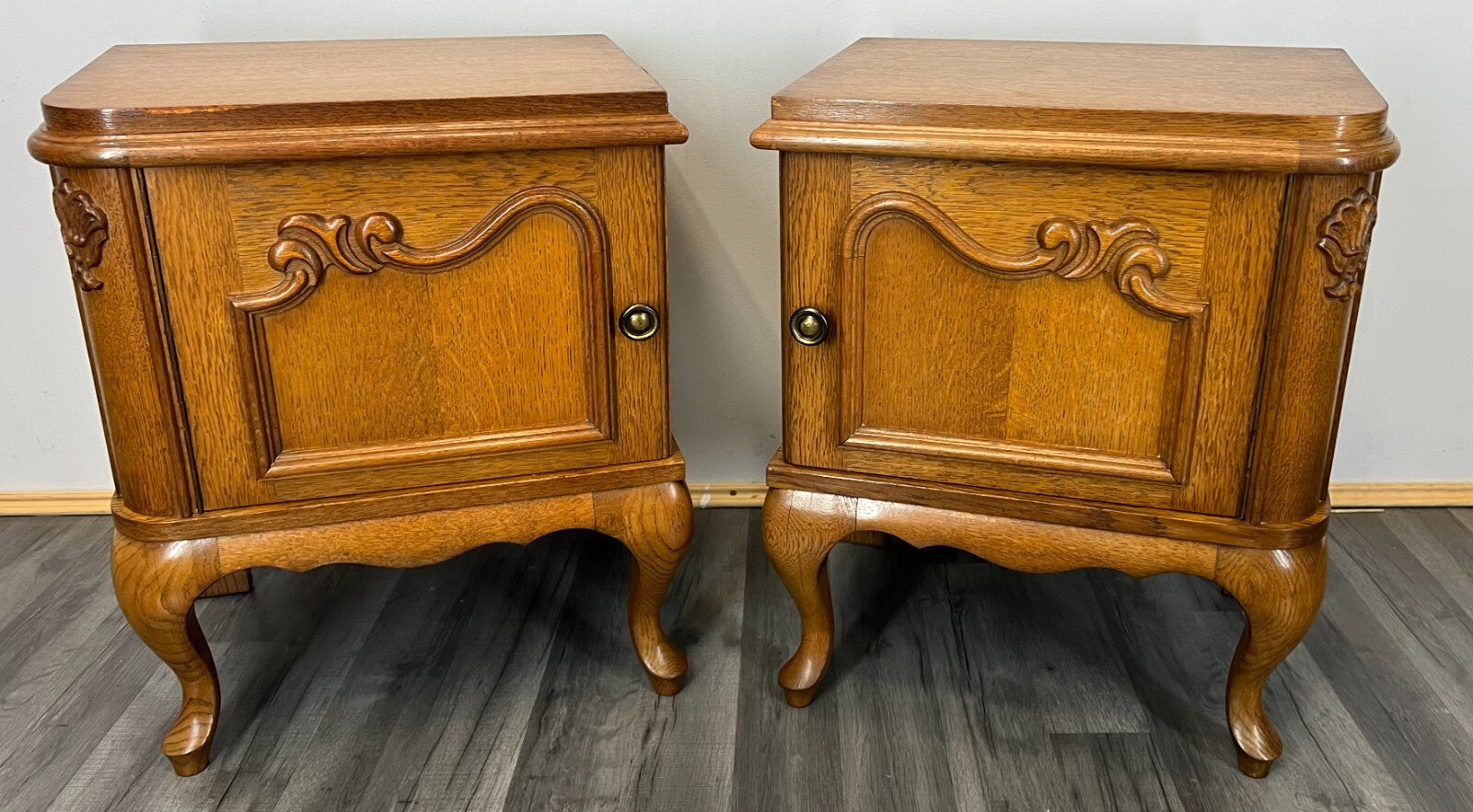Pair of Bedside Tables Vintage French Louis XVI Nightstands Cabinets LOT 34501