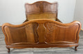 Bed Vintage French Louis XVI Double Bed Frame Oak Carved Headboard LOT 46102